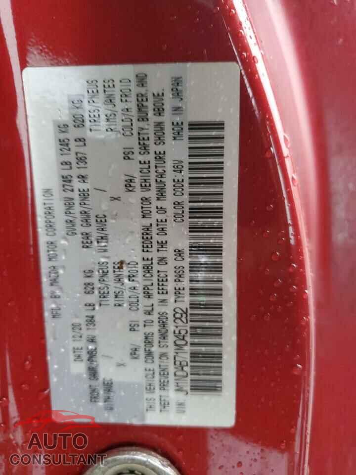 MAZDA MX5 2021 - JM1NDAB71M0451292