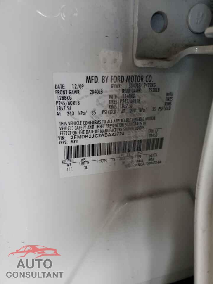 FORD EDGE 2010 - 2FMDK3JC2ABA83724