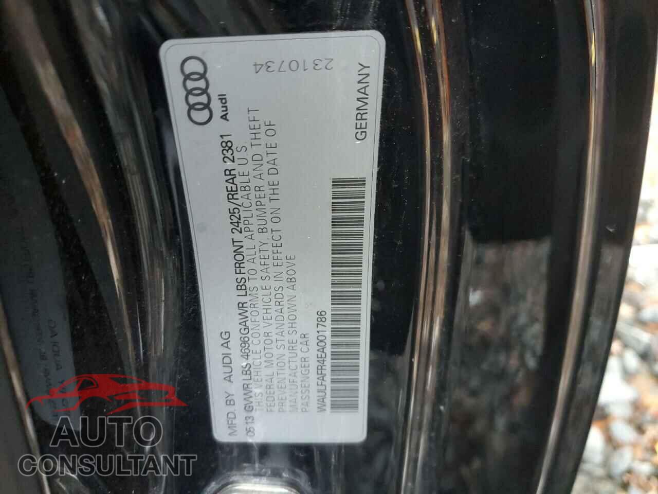 AUDI A5 2014 - WAULFAFR4EA001786