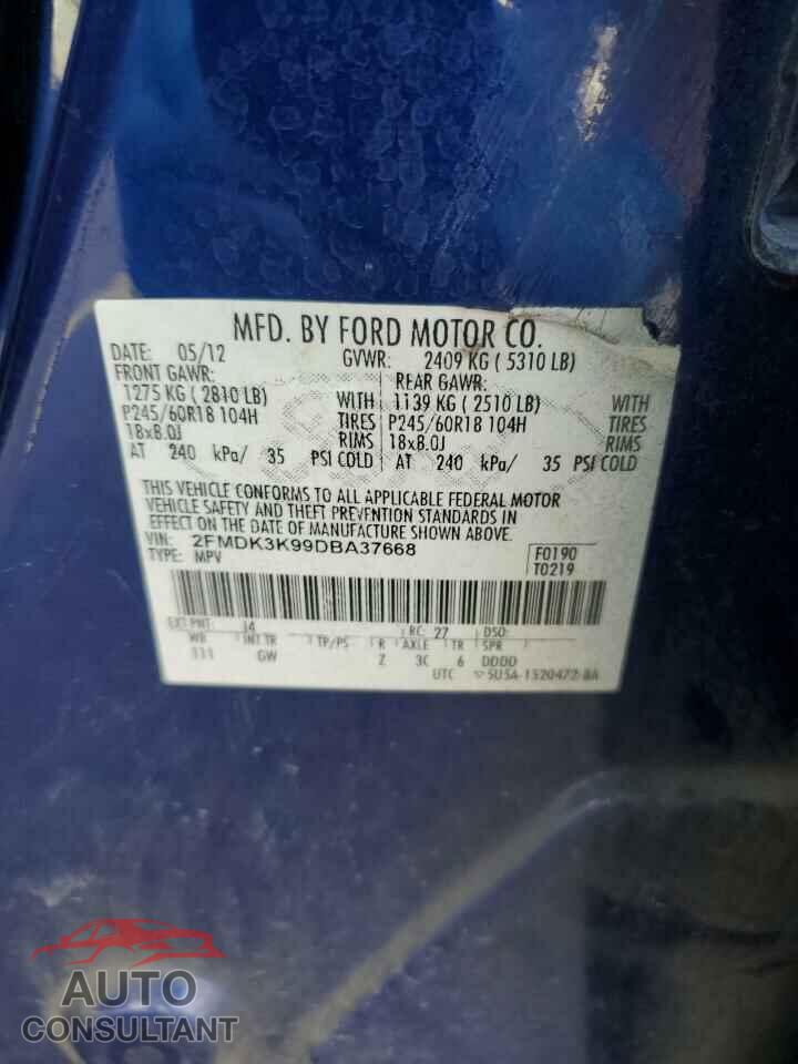 FORD EDGE 2013 - 2FMDK3K99DBA37668