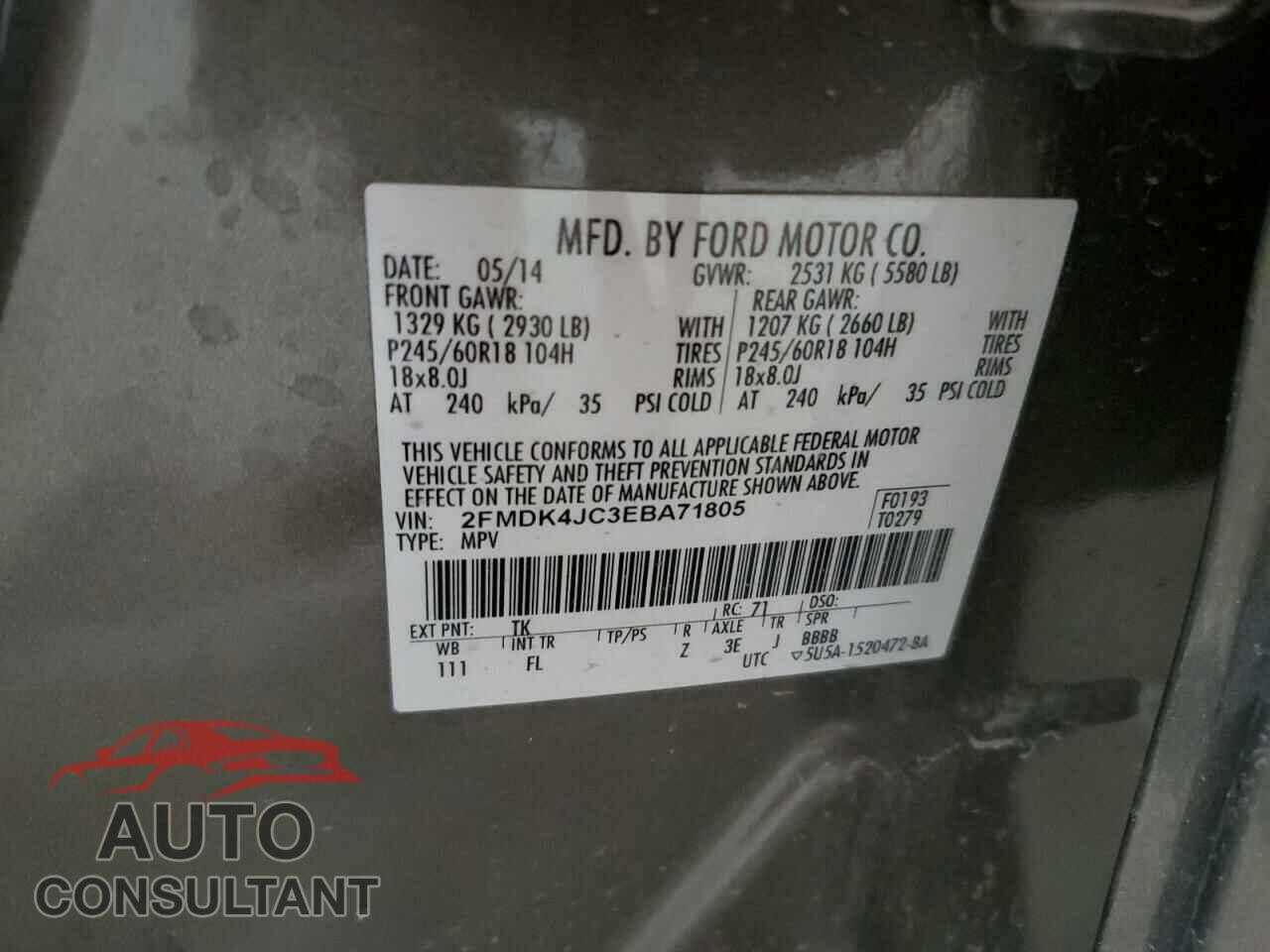 FORD EDGE 2014 - 2FMDK4JC3EBA71805