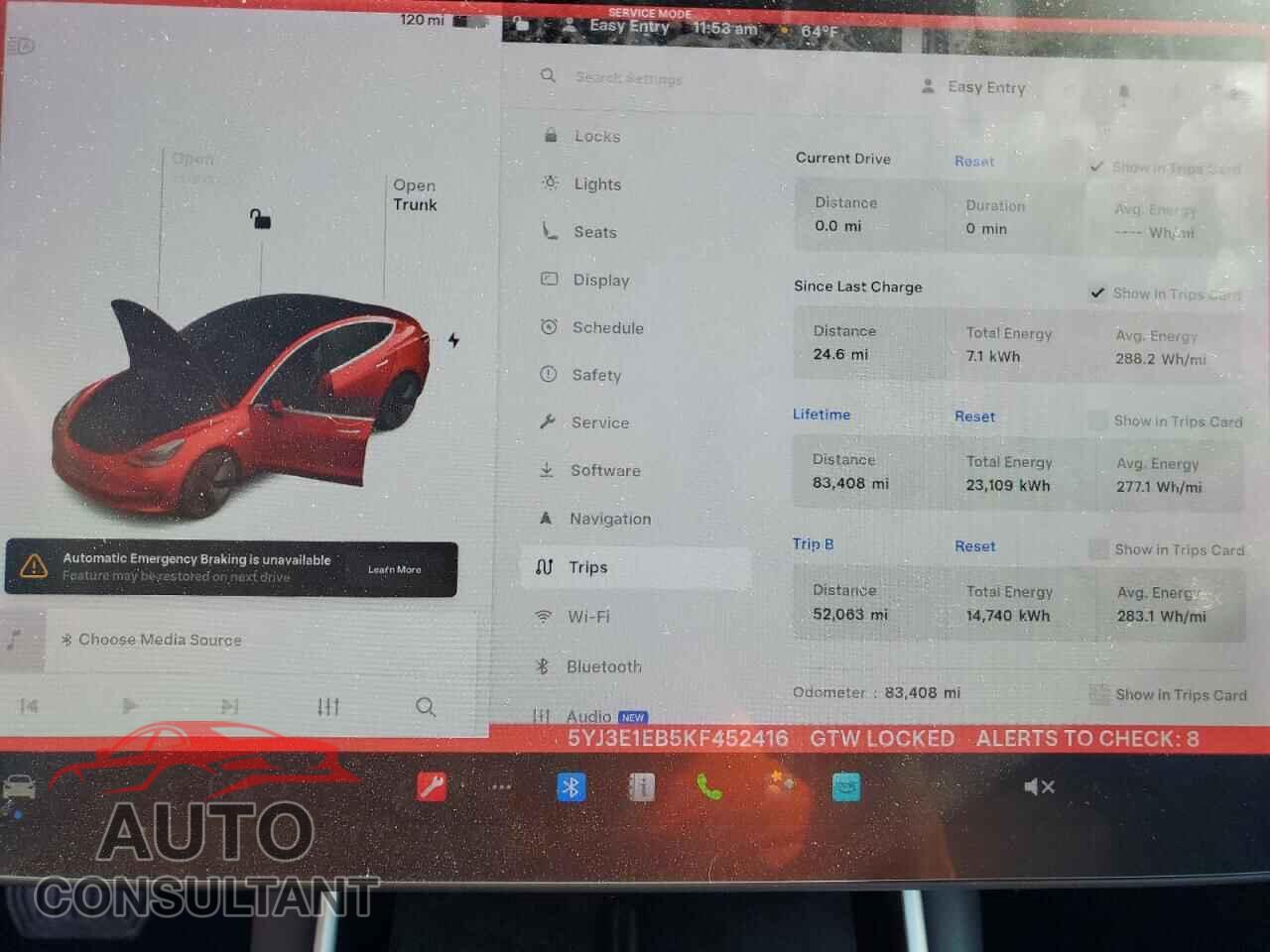 TESLA MODEL 3 2019 - 5YJ3E1EB5KF452416