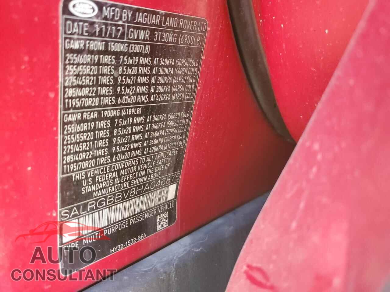 LAND ROVER DISCOVERY 2017 - SALRGBBV8HA046875