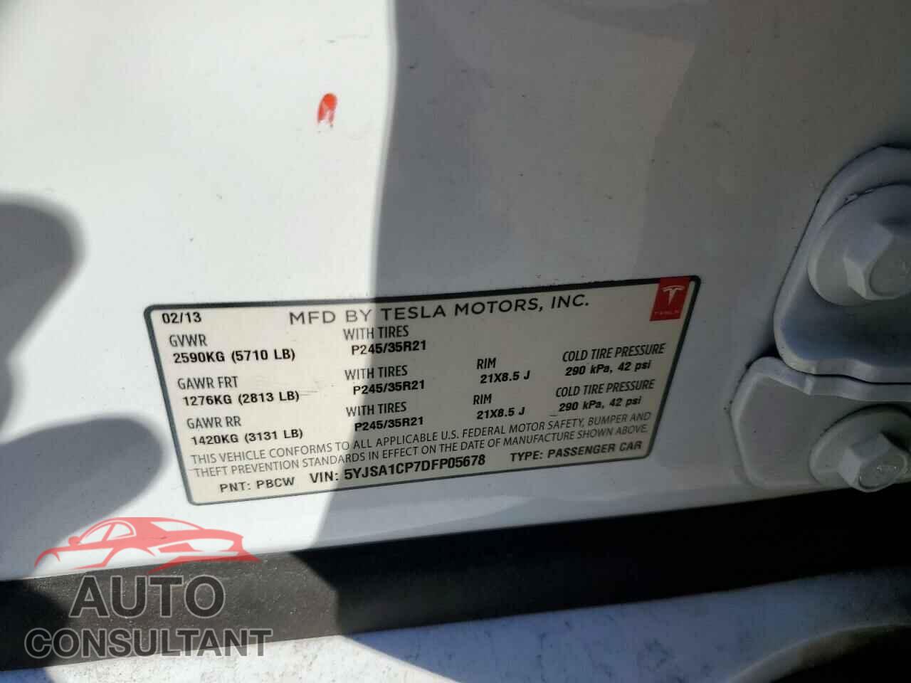 TESLA MODEL S 2013 - 5YJSA1CP7DFP05678