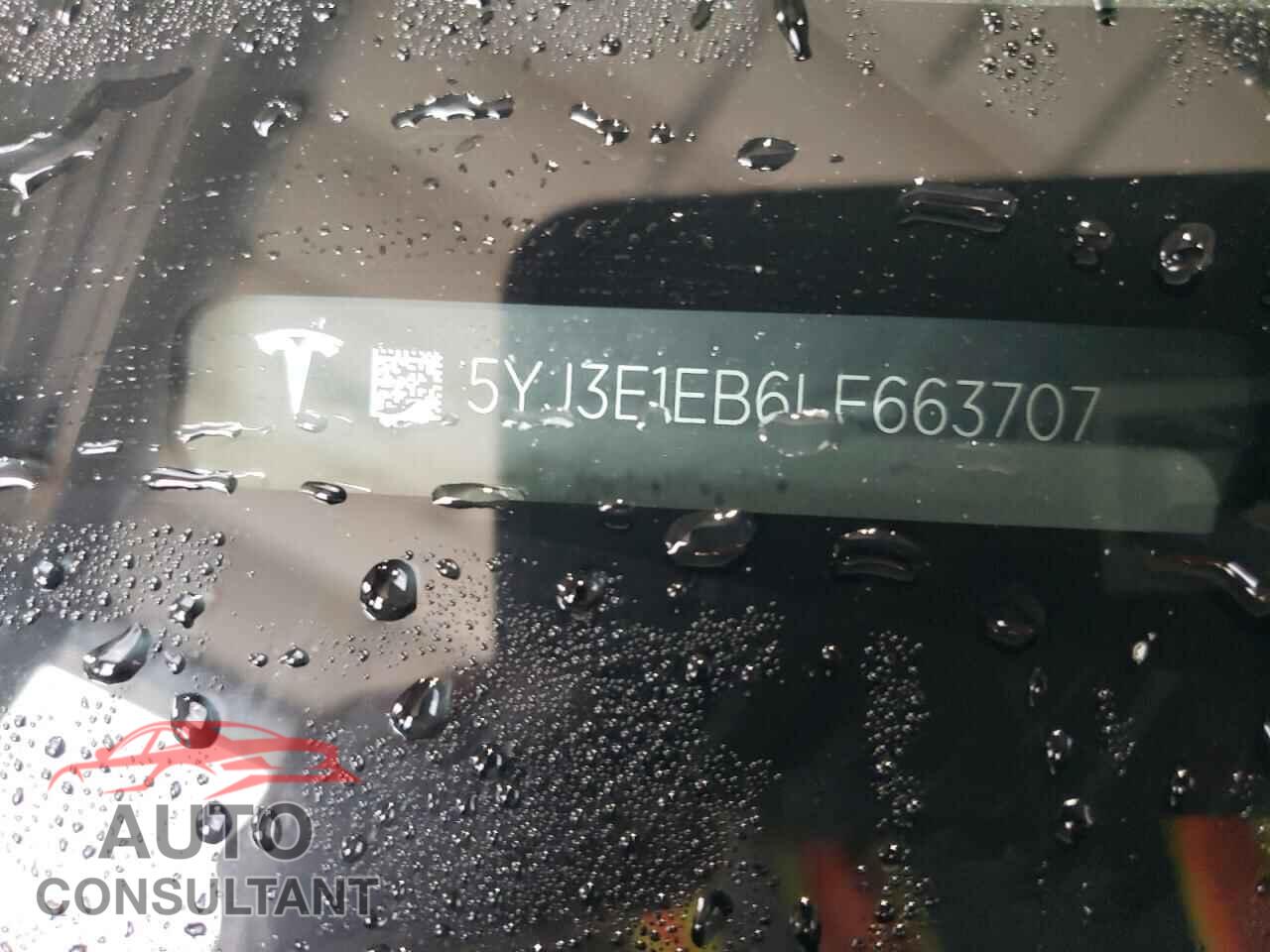 TESLA MODEL 3 2020 - 5YJ3E1EB6LF663707