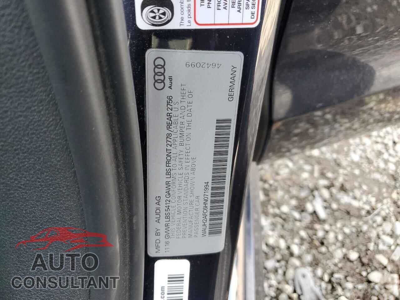 AUDI A6 2017 - WAUH2AFC6HN071994
