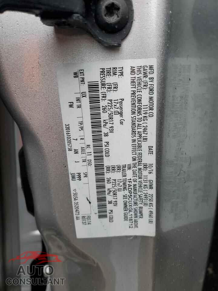 FORD CMAX 2016 - 1FADP5CUXGL118712