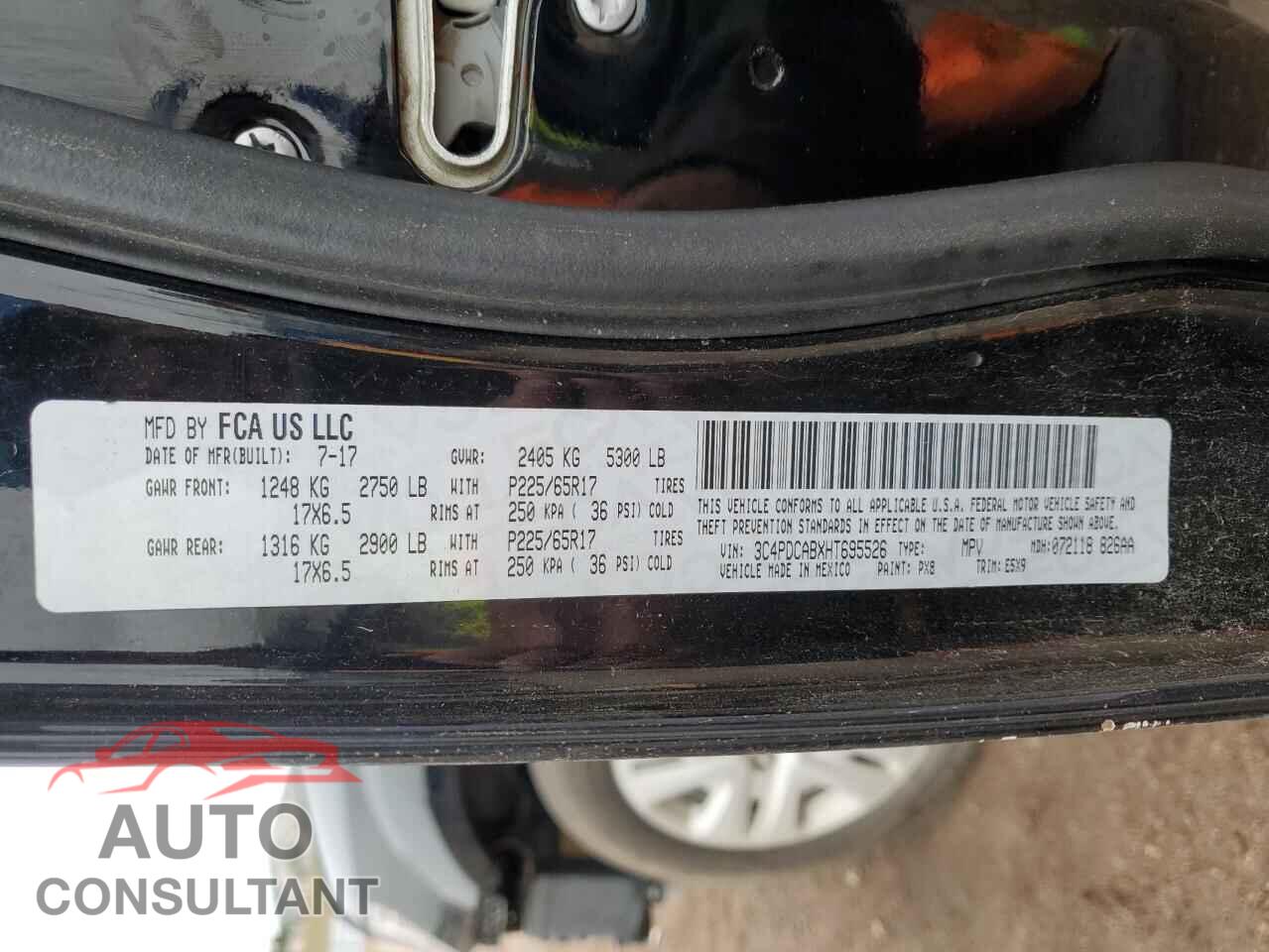 DODGE JOURNEY 2017 - 3C4PDCABXHT695526