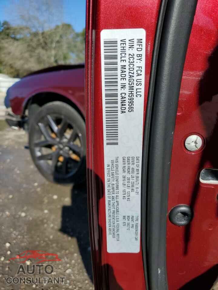 DODGE CHALLENGER 2021 - 2C3CDZAG5MH599565
