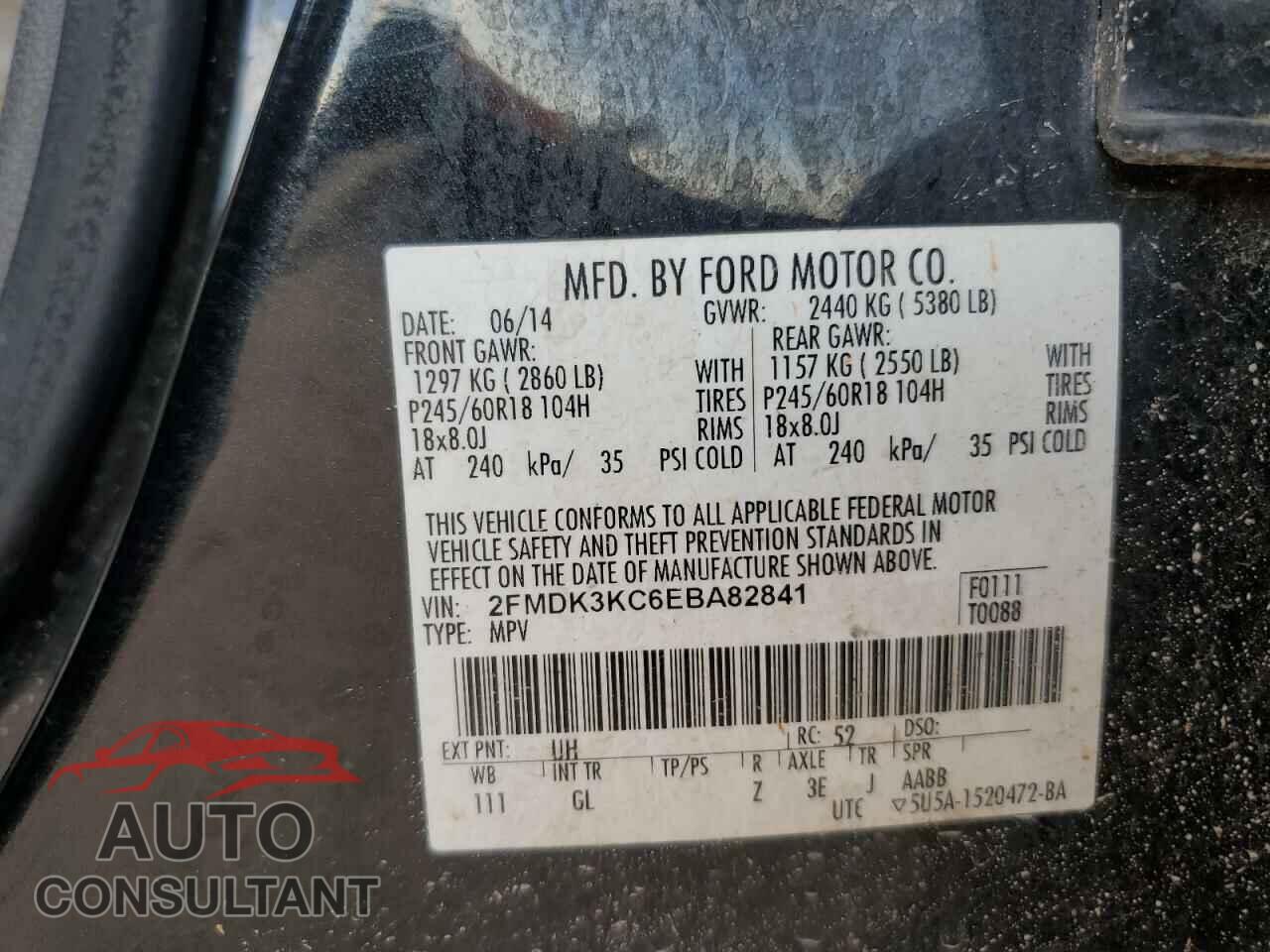 FORD EDGE 2014 - 2FMDK3KC6EBA82841
