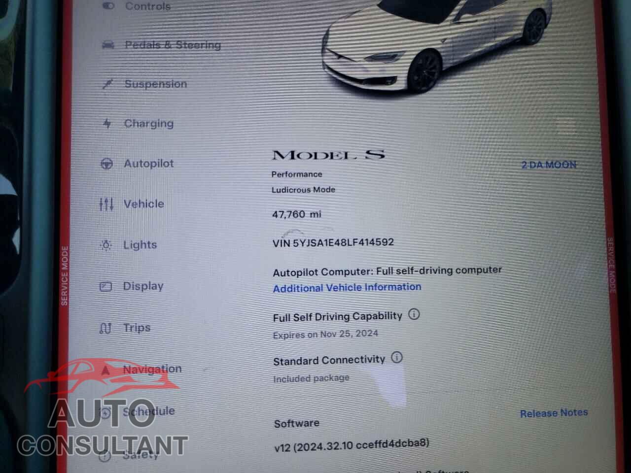 TESLA MODEL S 2020 - 5YJSA1E48LF414592