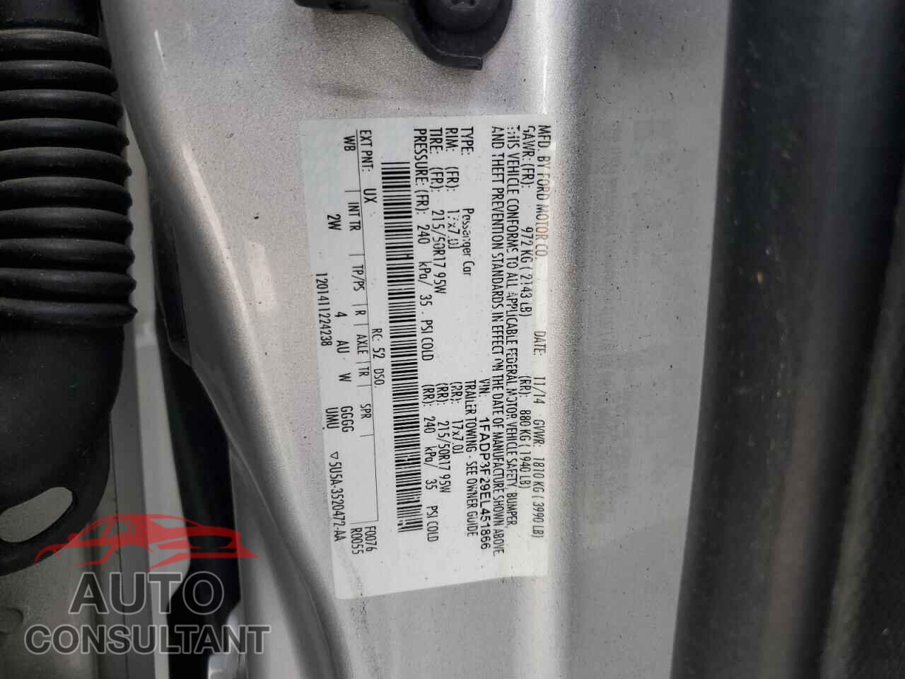 FORD FOCUS 2014 - 1FADP3F29EL451866