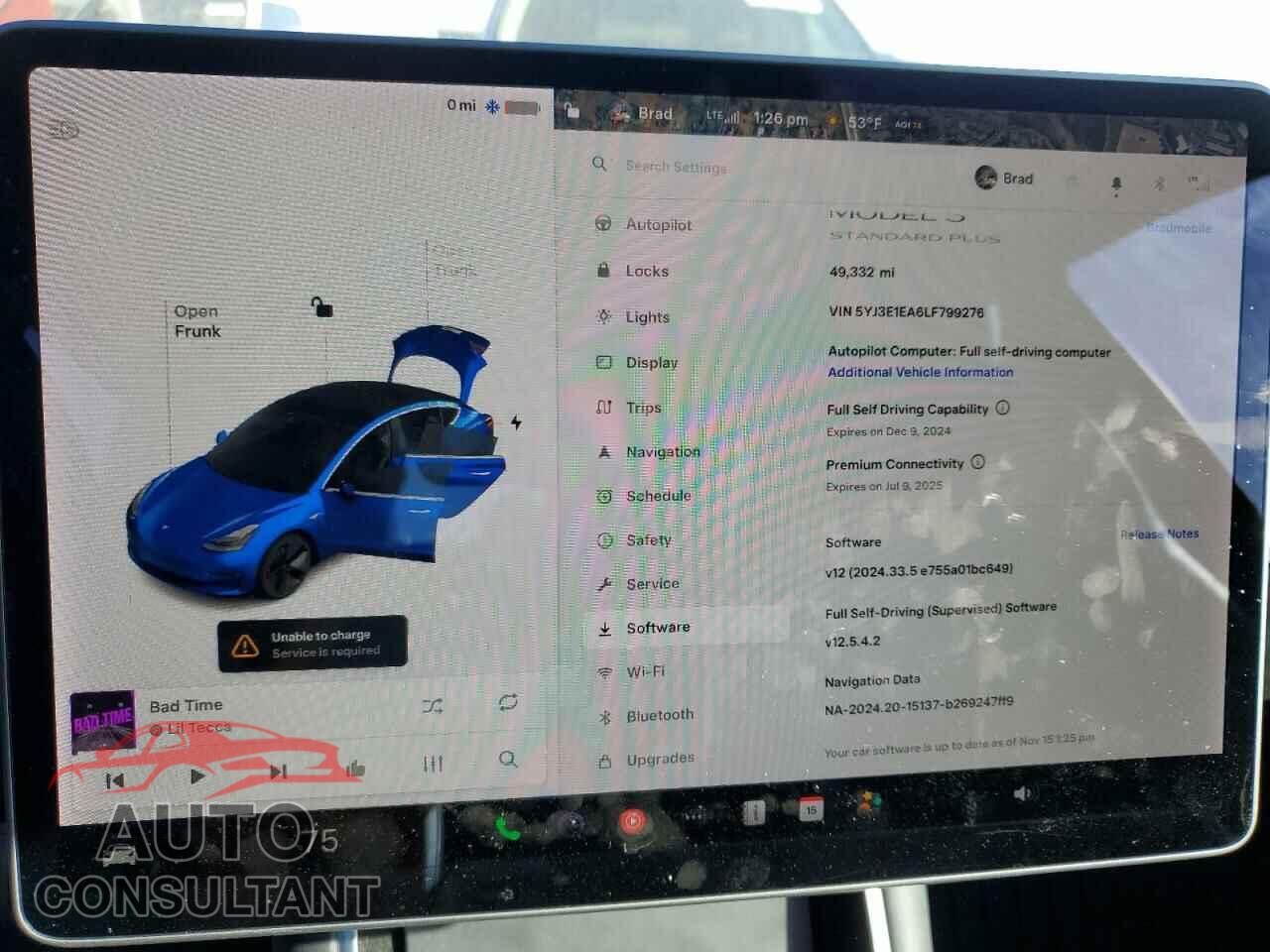 TESLA MODEL 3 2020 - 5YJ3E1EA6LF799276