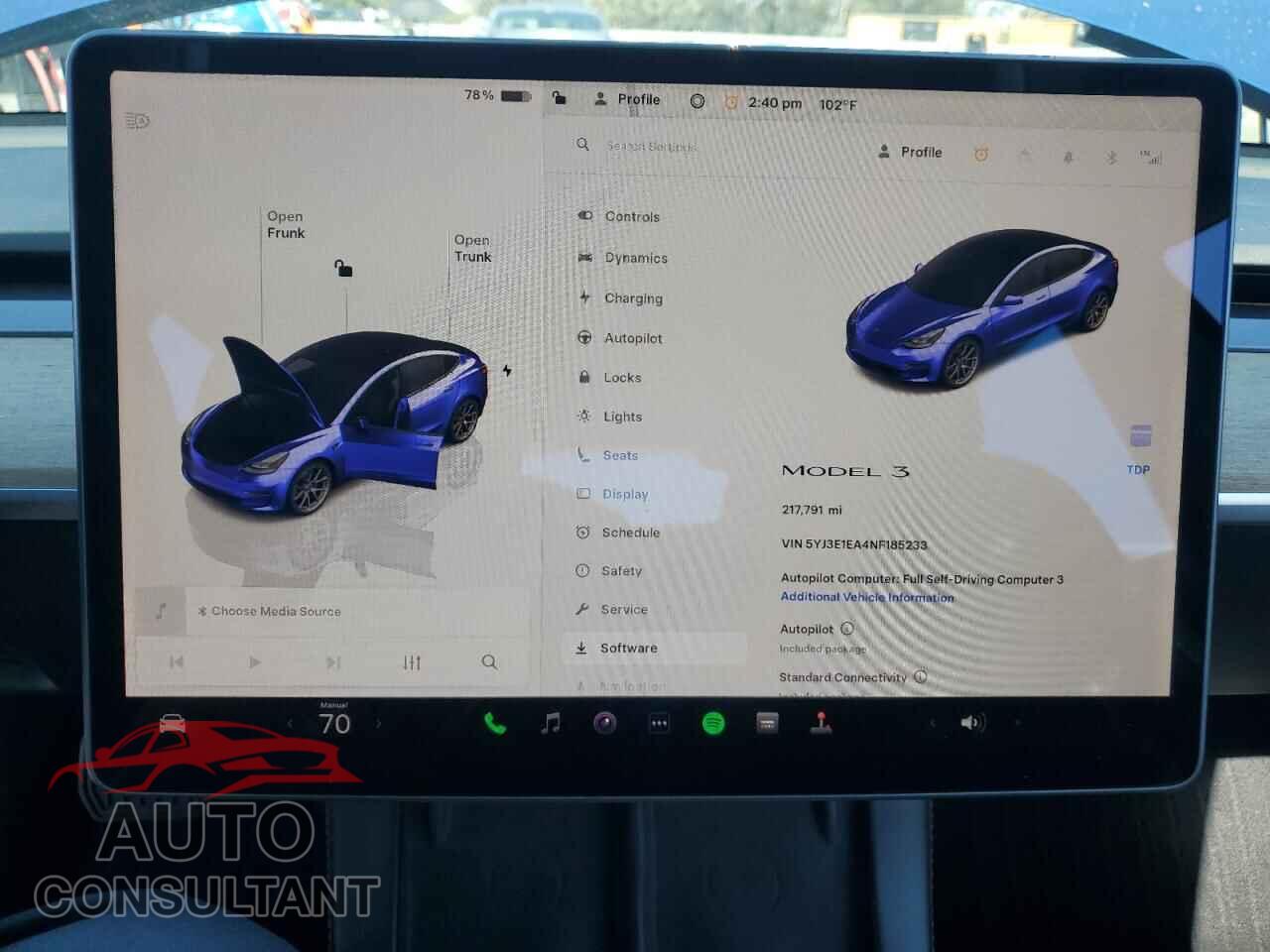 TESLA MODEL 3 2022 - 5YJ3E1EA4NF185233