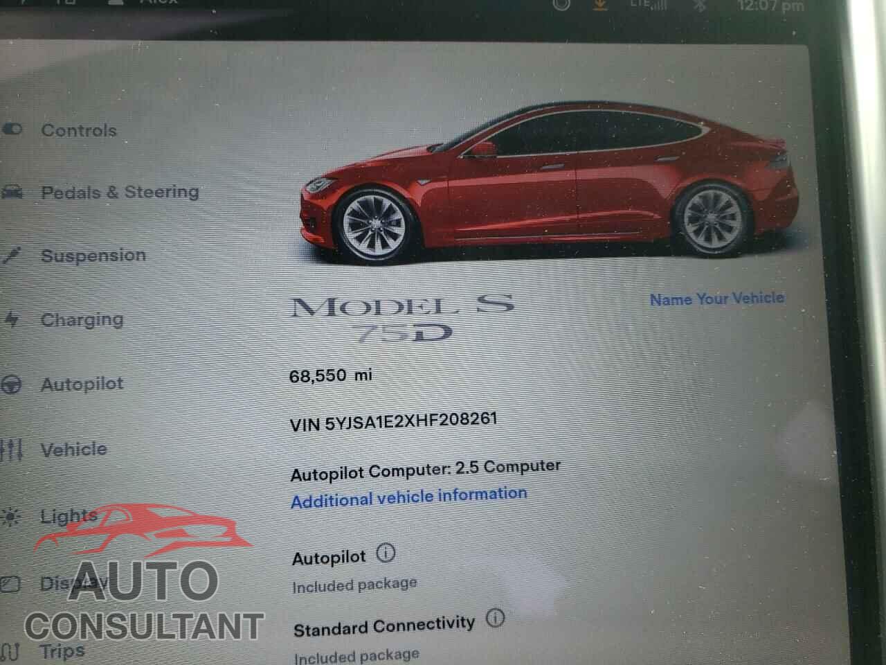 TESLA MODEL S 2017 - 5YJSA1E2XHF208261