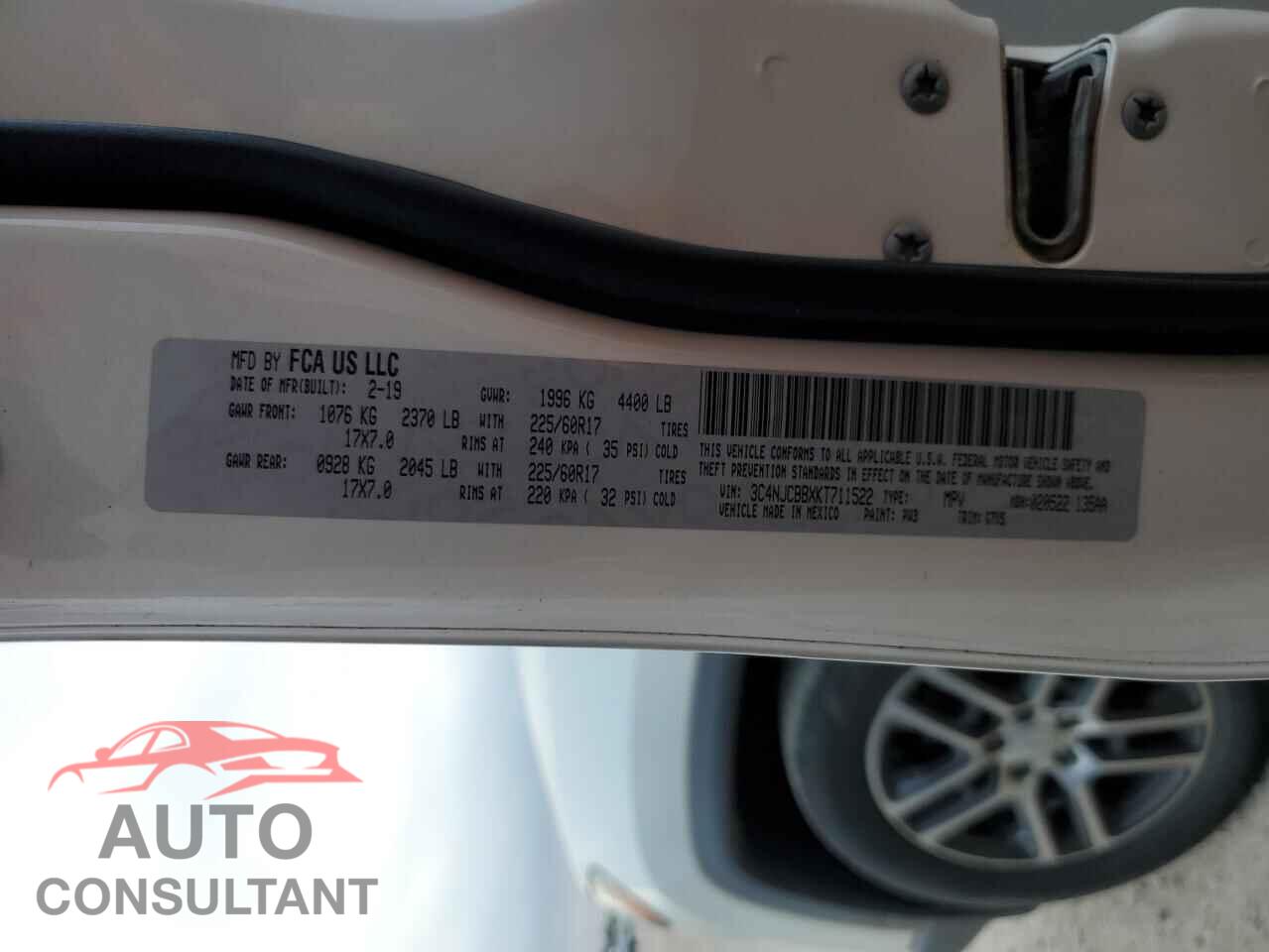 JEEP COMPASS 2019 - 3C4NJCBBXKT711522