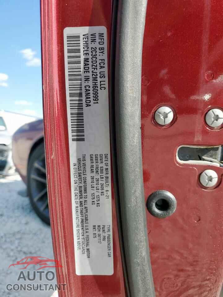 DODGE CHALLENGER 2021 - 2C3CDZFJ2MH609991