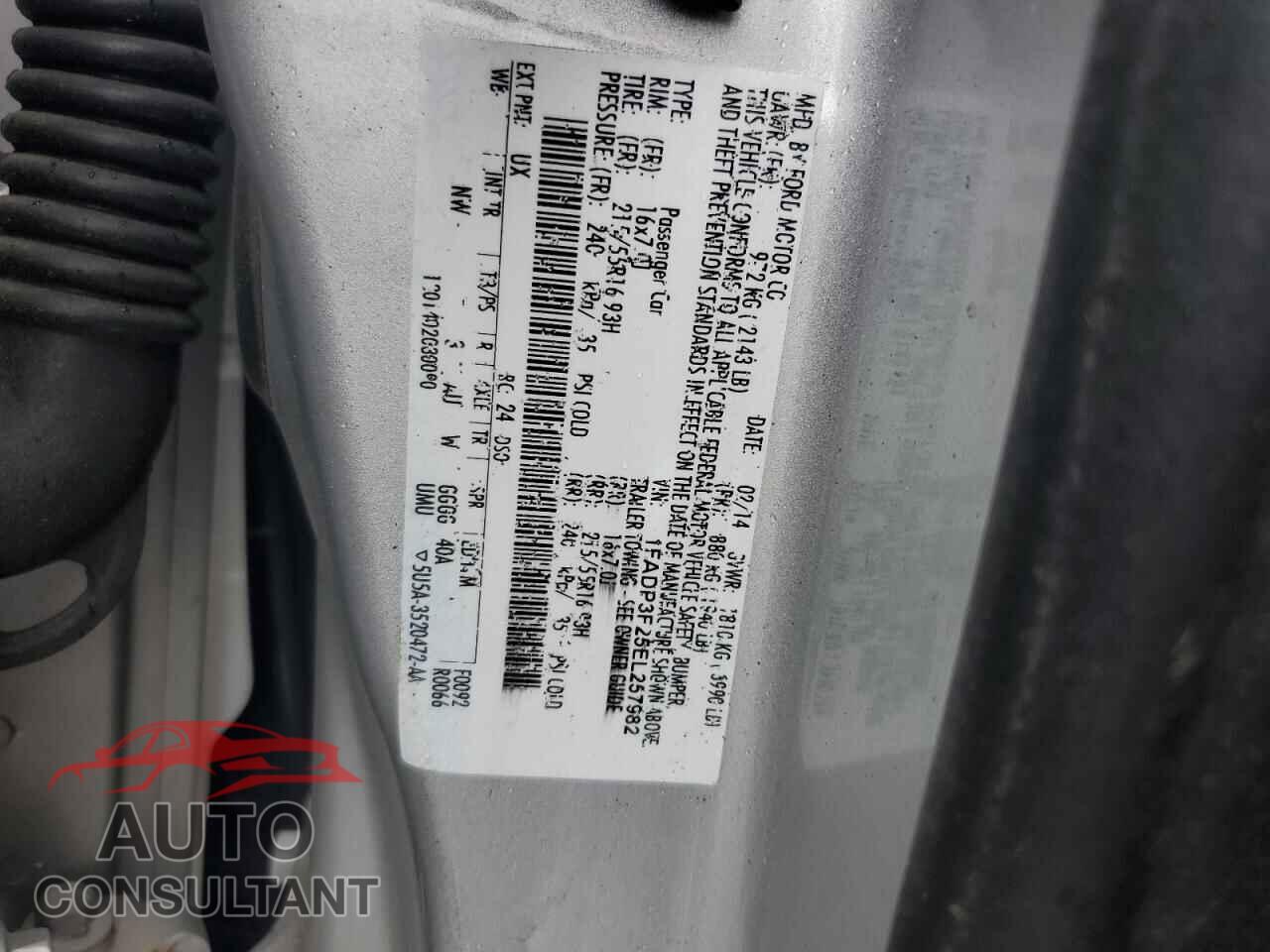 FORD FOCUS 2014 - 1FADP3F25EL257982