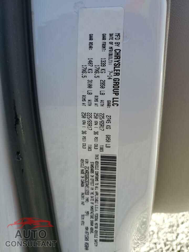 DODGE CARAVAN 2014 - 2C4RDGBG3ER451659