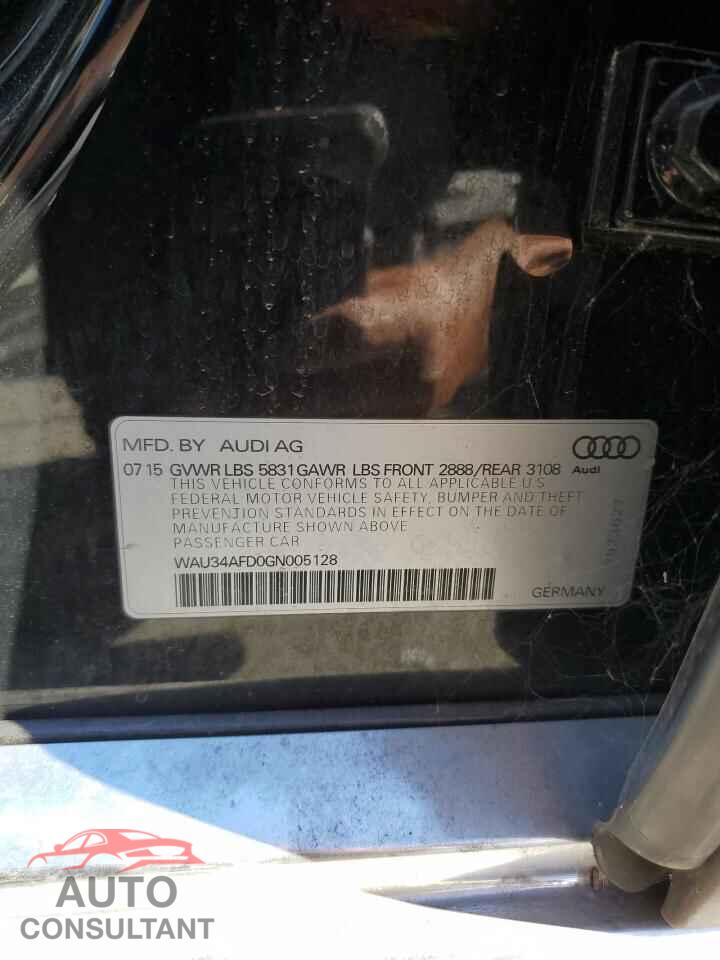AUDI A8 2016 - WAU34AFD0GN005128
