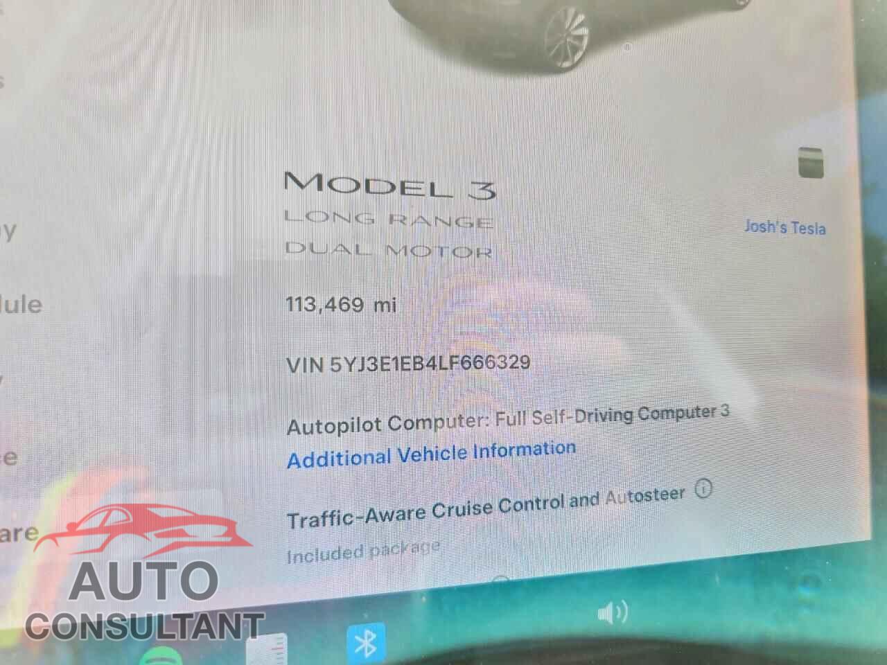 TESLA MODEL 3 2020 - 5YJ3E1EB4LF666329