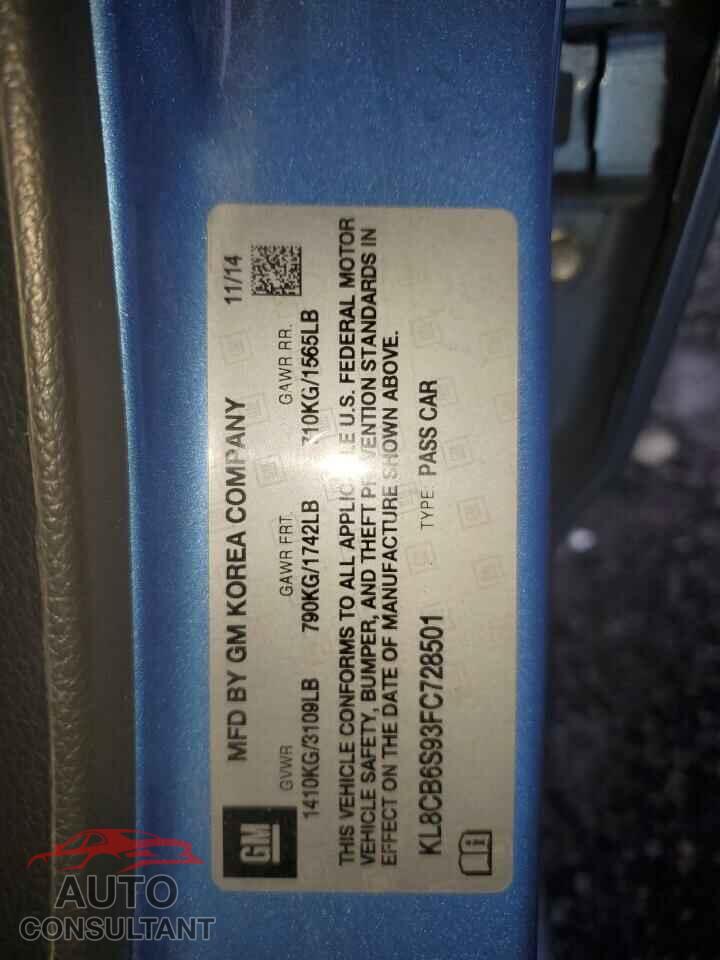 CHEVROLET SPARK 2015 - KL8CB6S93FC728501