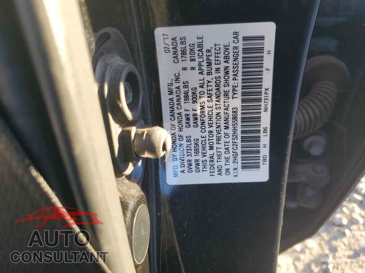 HONDA CIVIC 2017 - 2HGFC2F52HH558683