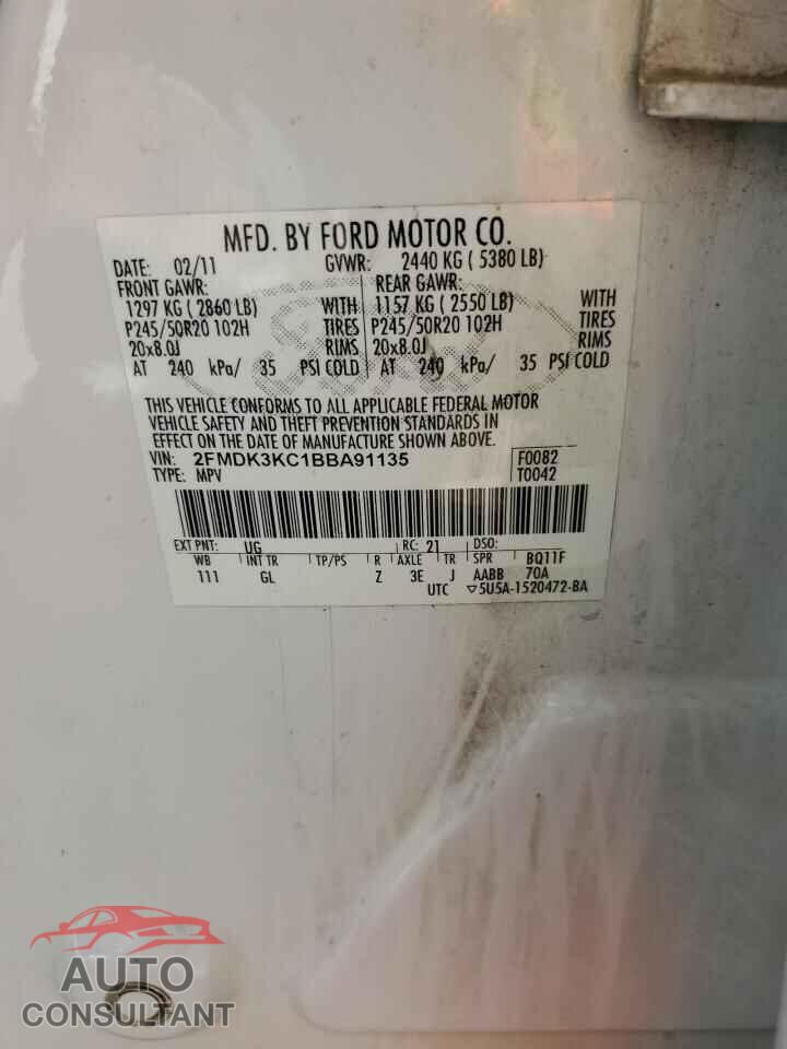 FORD EDGE 2011 - 2FMDK3KC1BBA91135