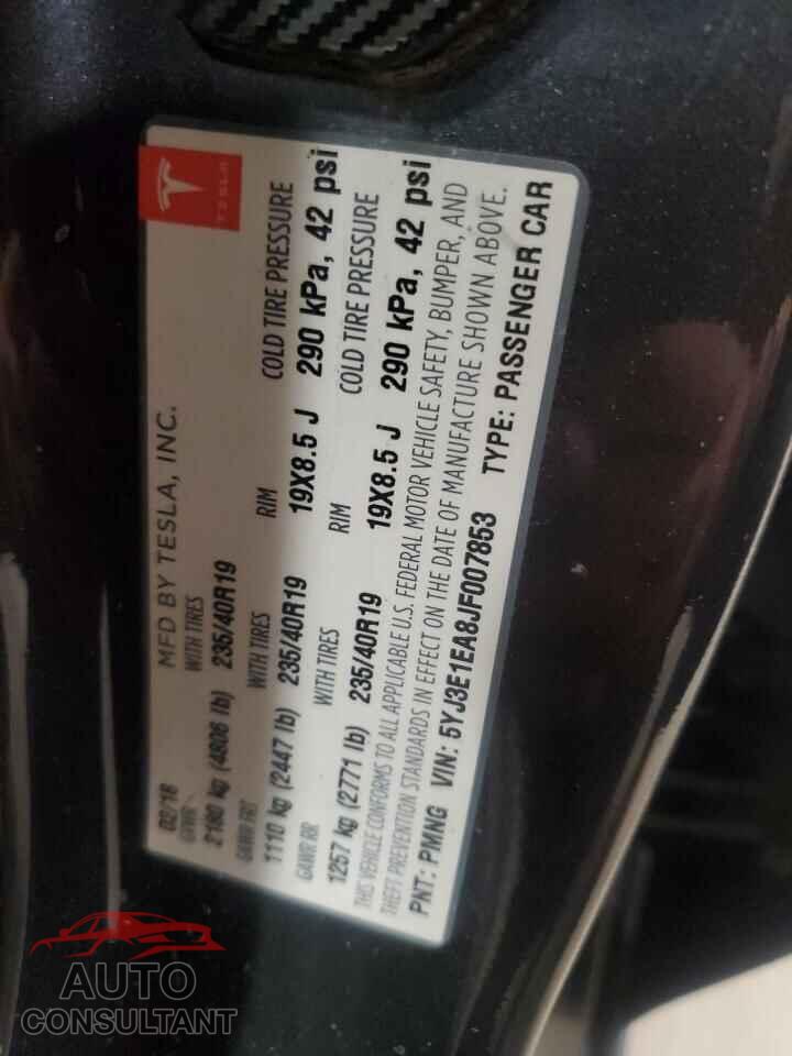 TESLA MODEL 3 2018 - 5YJ3E1EA8JF007853