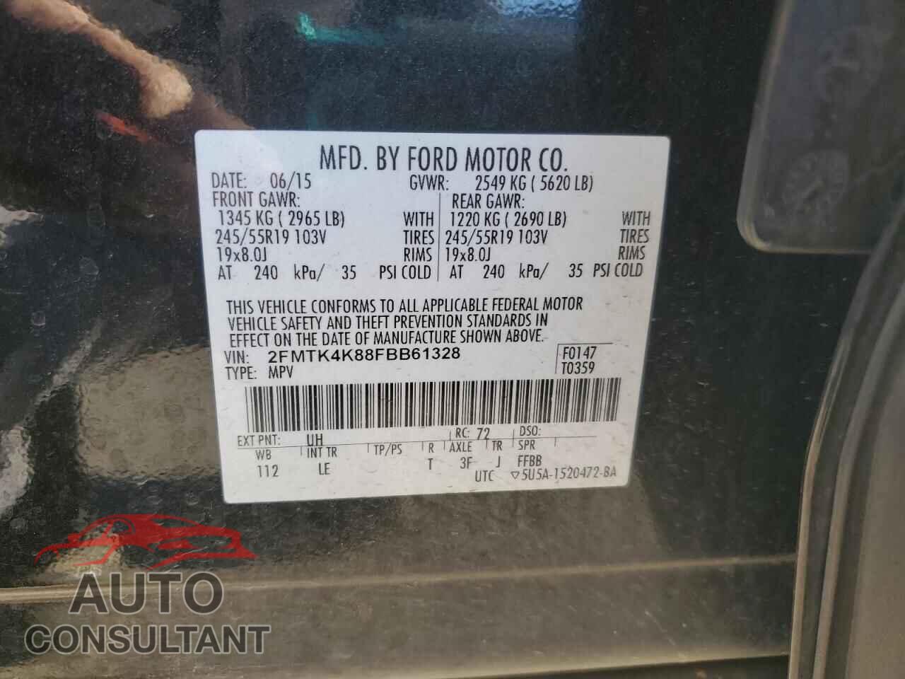 FORD EDGE 2015 - 2FMTK4K88FBB61328