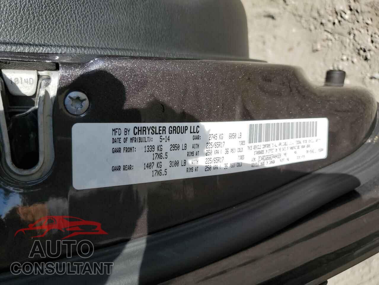 DODGE CARAVAN 2014 - 2C4RDGBG6ER404920