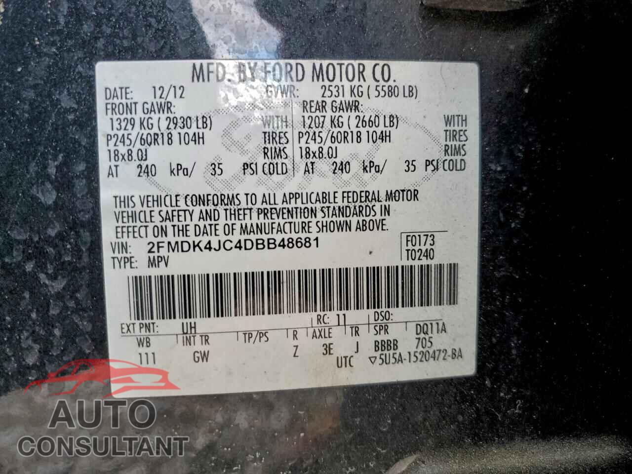 FORD EDGE 2013 - 2FMDK4JC4DBB48681