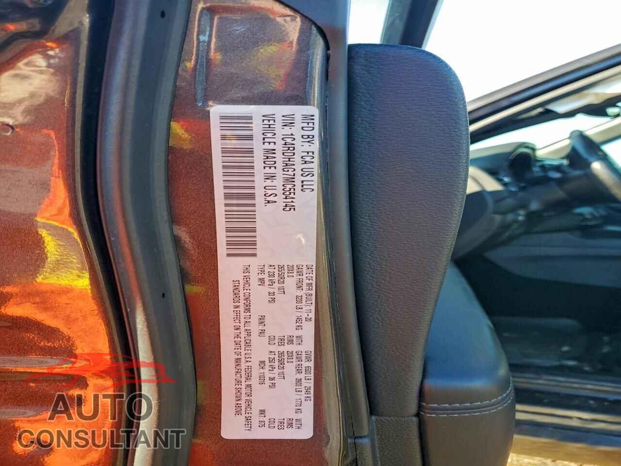 DODGE DURANGO 2021 - 1C4RDHAG7MC554145