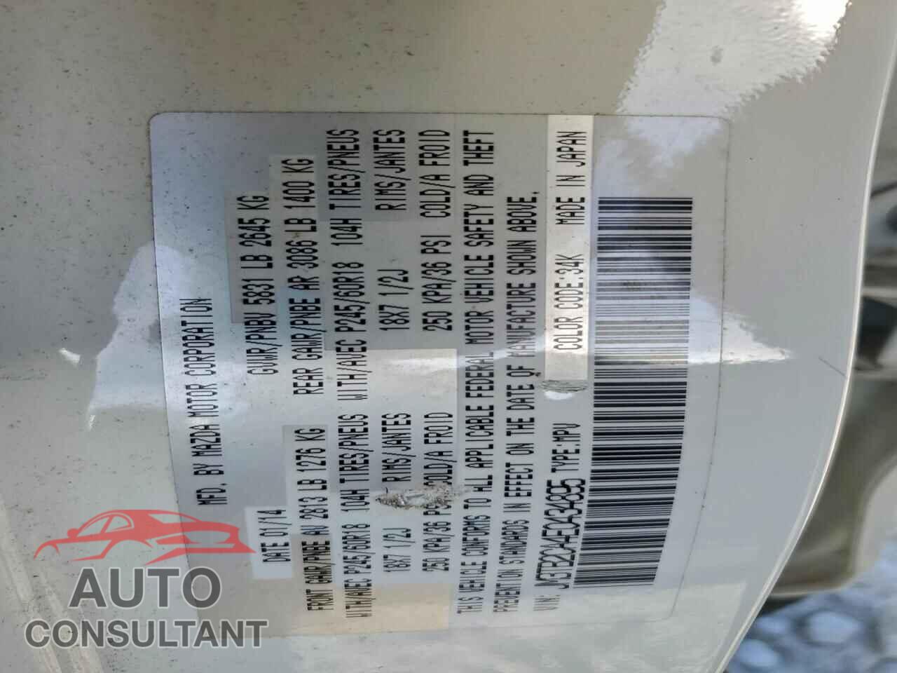 MAZDA CX-9 2014 - JM3TB2CA4E0434895