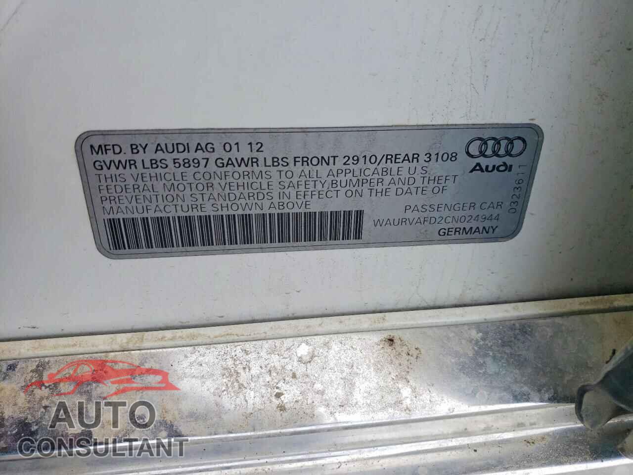 AUDI A8 2012 - WAURVAFD2CN024944