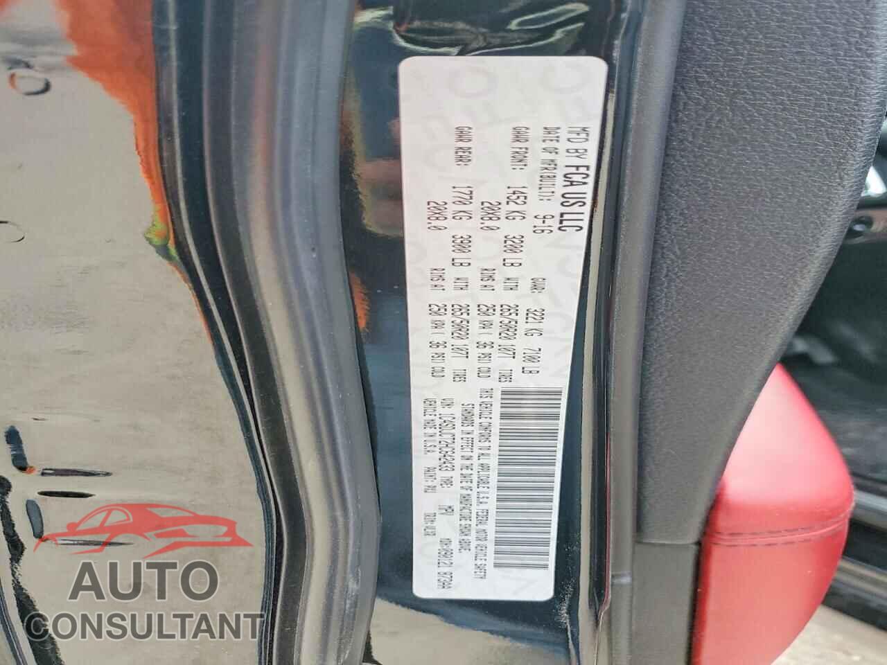 DODGE DURANGO 2017 - 1C4SDJCT2HC642433