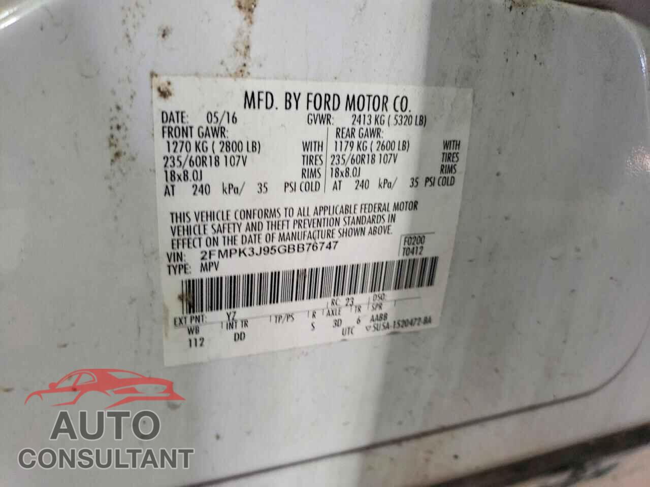FORD EDGE 2016 - 2FMPK3J95GBB76747