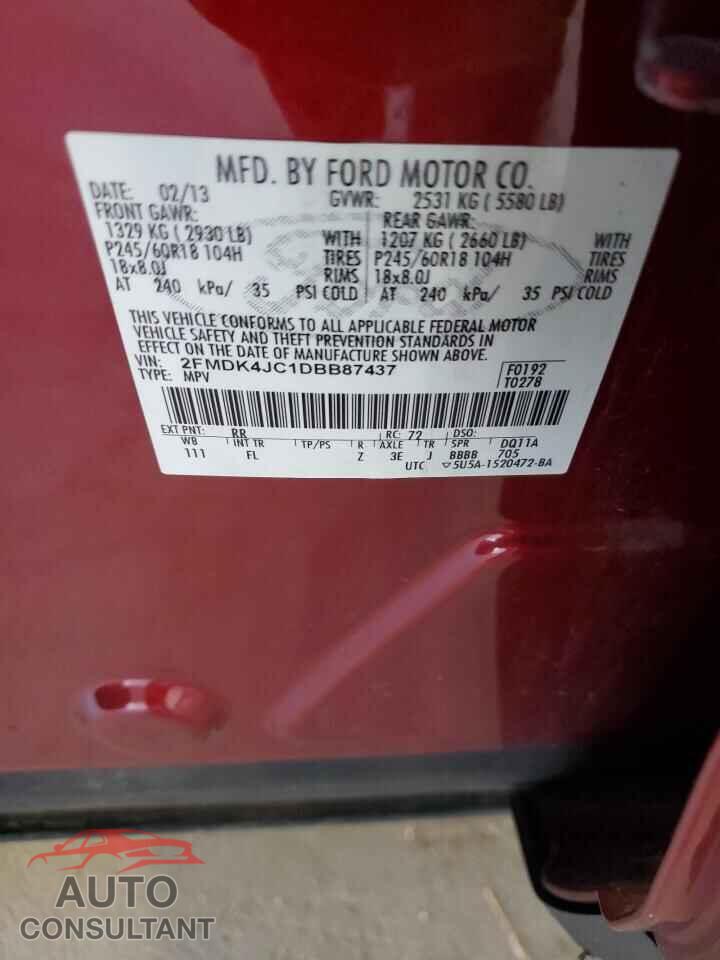 FORD EDGE 2013 - 2FMDK4JC1DBB87437