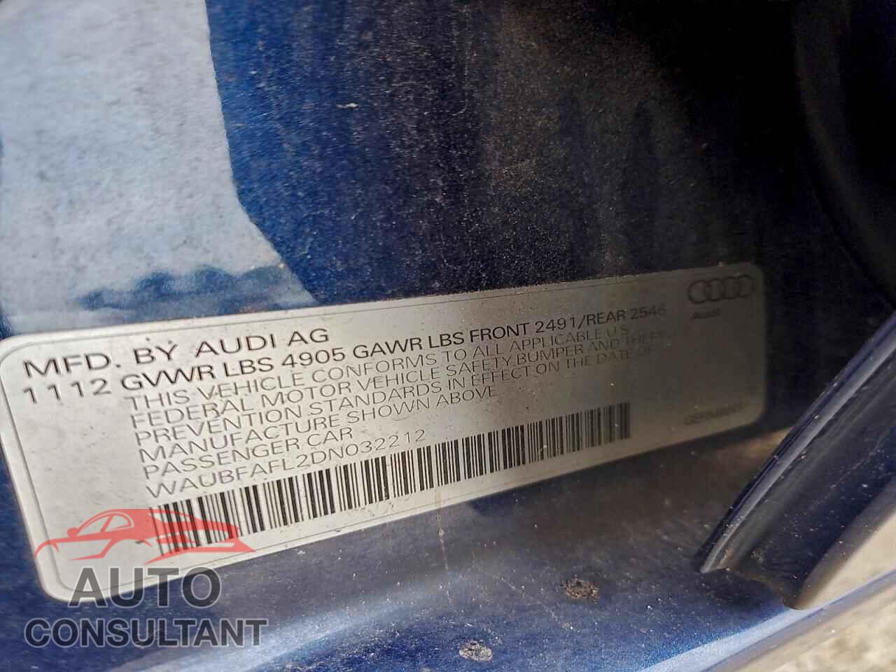 AUDI A4 2013 - WAUBFAFL2DN032212