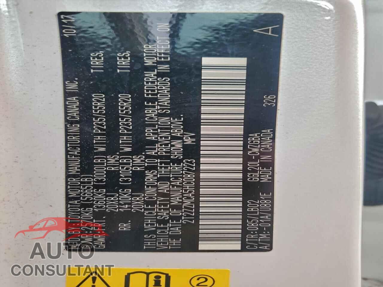 LEXUS RX350 2017 - 2T2ZZMCA5HC087223
