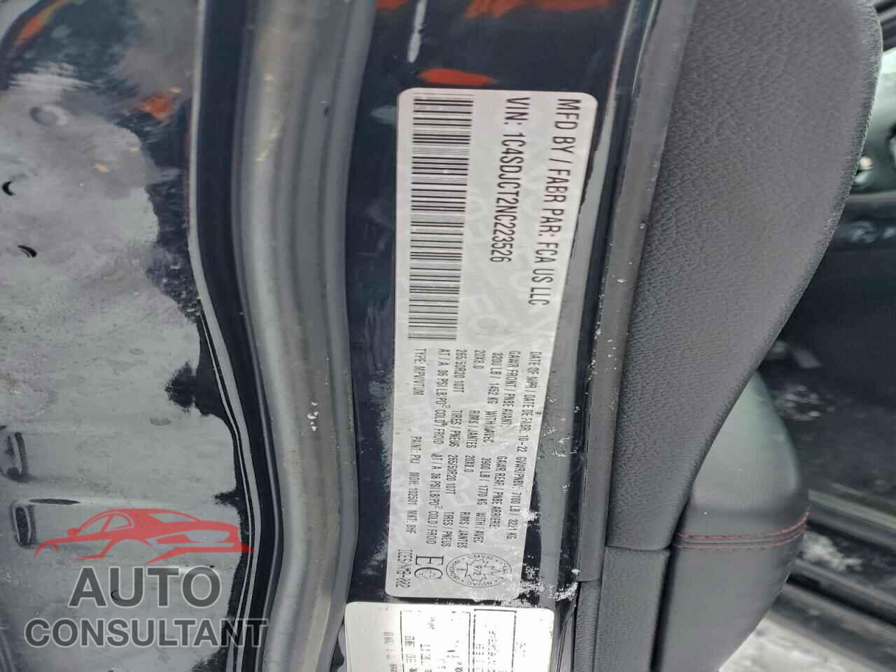 DODGE DURANGO 2022 - 1C4SDJCT2NC223526