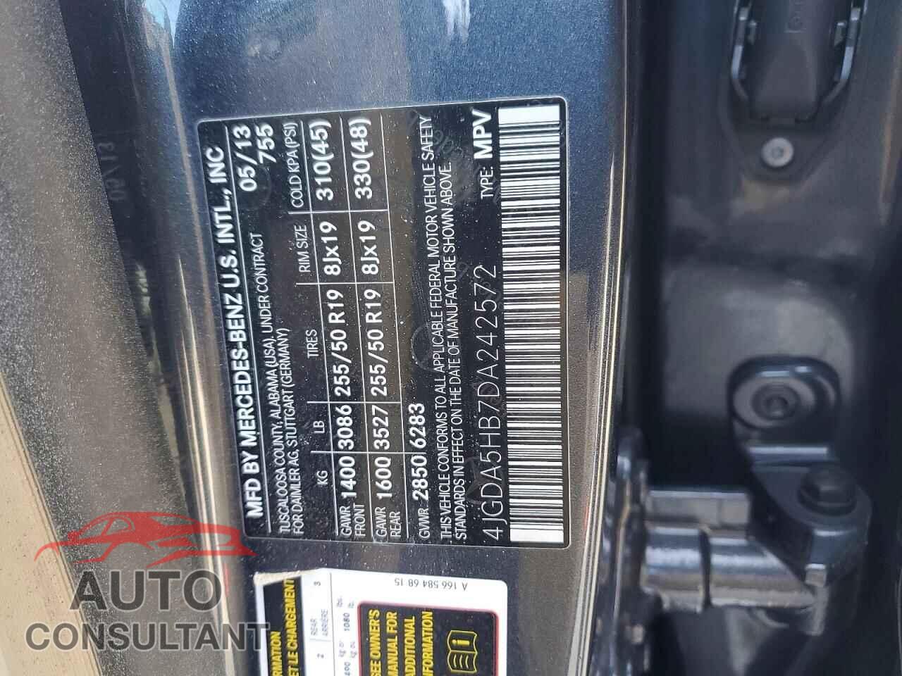 MERCEDES-BENZ M-CLASS 2013 - 4JGDA5HB7DA242572
