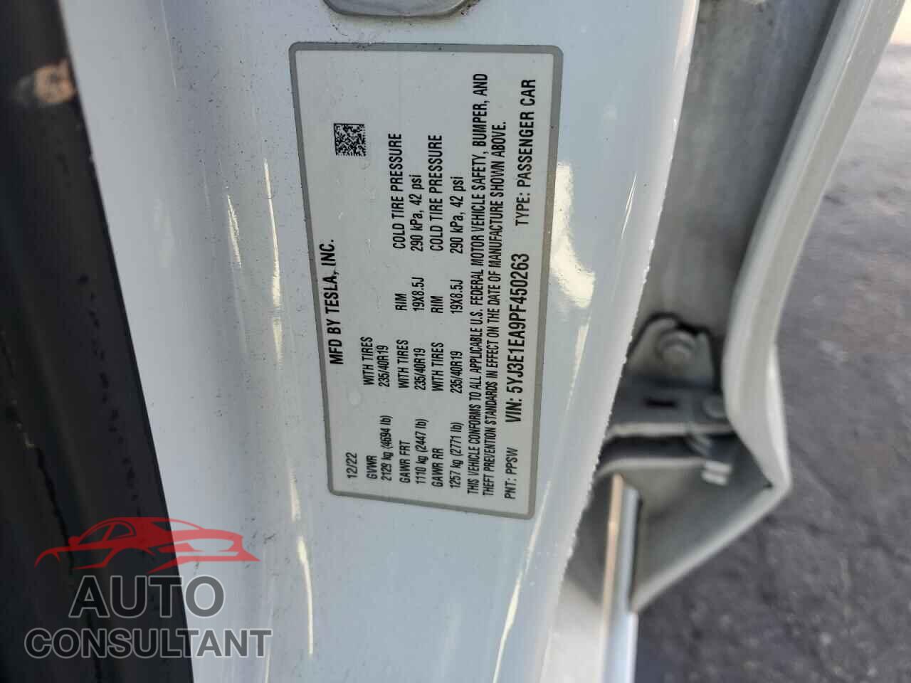 TESLA MODEL 3 2023 - 5YJ3E1EA9PF450263