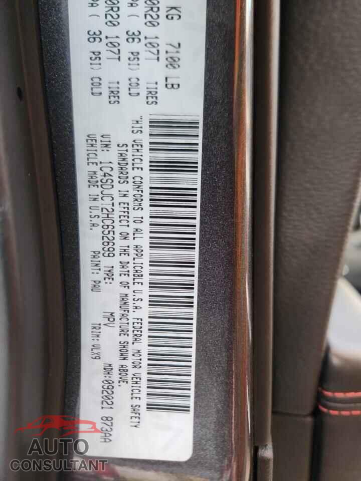 DODGE DURANGO 2017 - 1C4SDJCT2HC652699