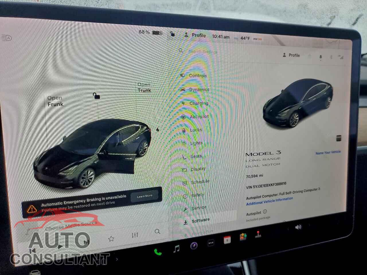 TESLA MODEL 3 2019 - 5YJ3E1EBXKF388616