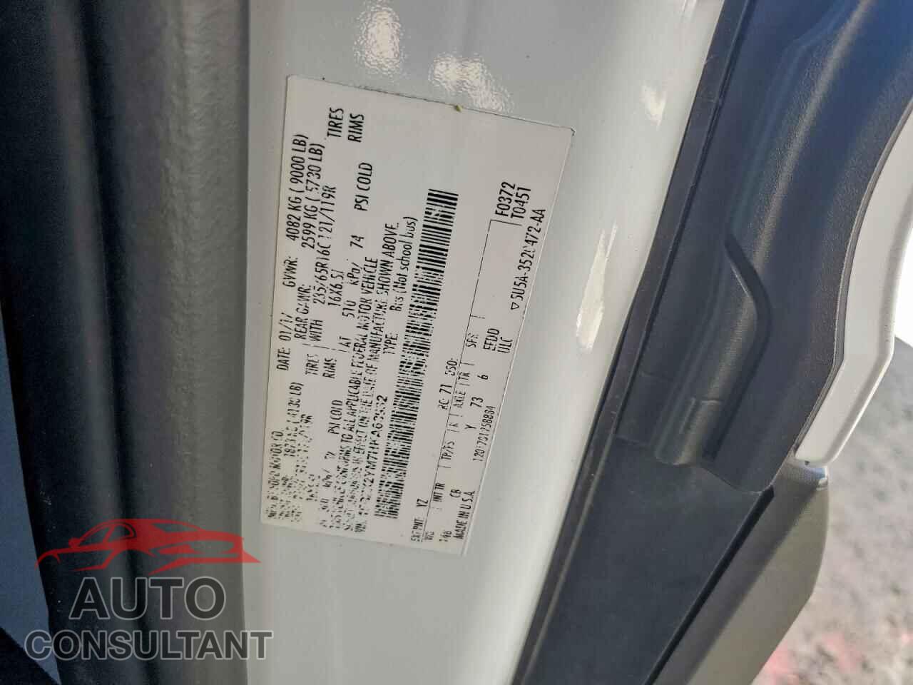FORD TRANSIT 2017 - 1FBZX2YM7HKA63932