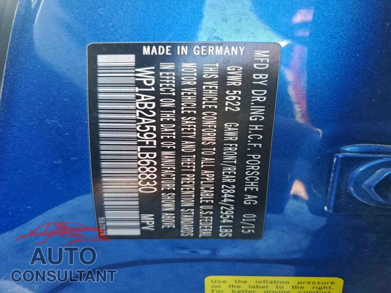 PORSCHE MACAN 2015 - WP1AB2A59FLB68830
