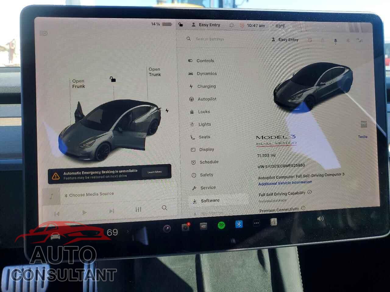 TESLA MODEL 3 2021 - 5YJ3E1EC6MF925980