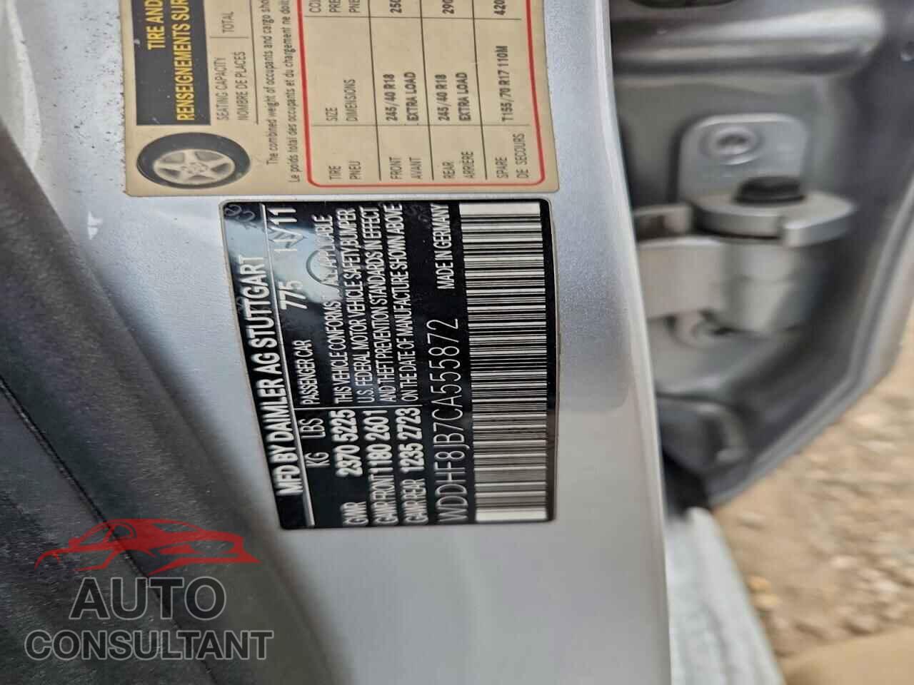 MERCEDES-BENZ E-CLASS 2012 - WDDHF8JB7CA555872