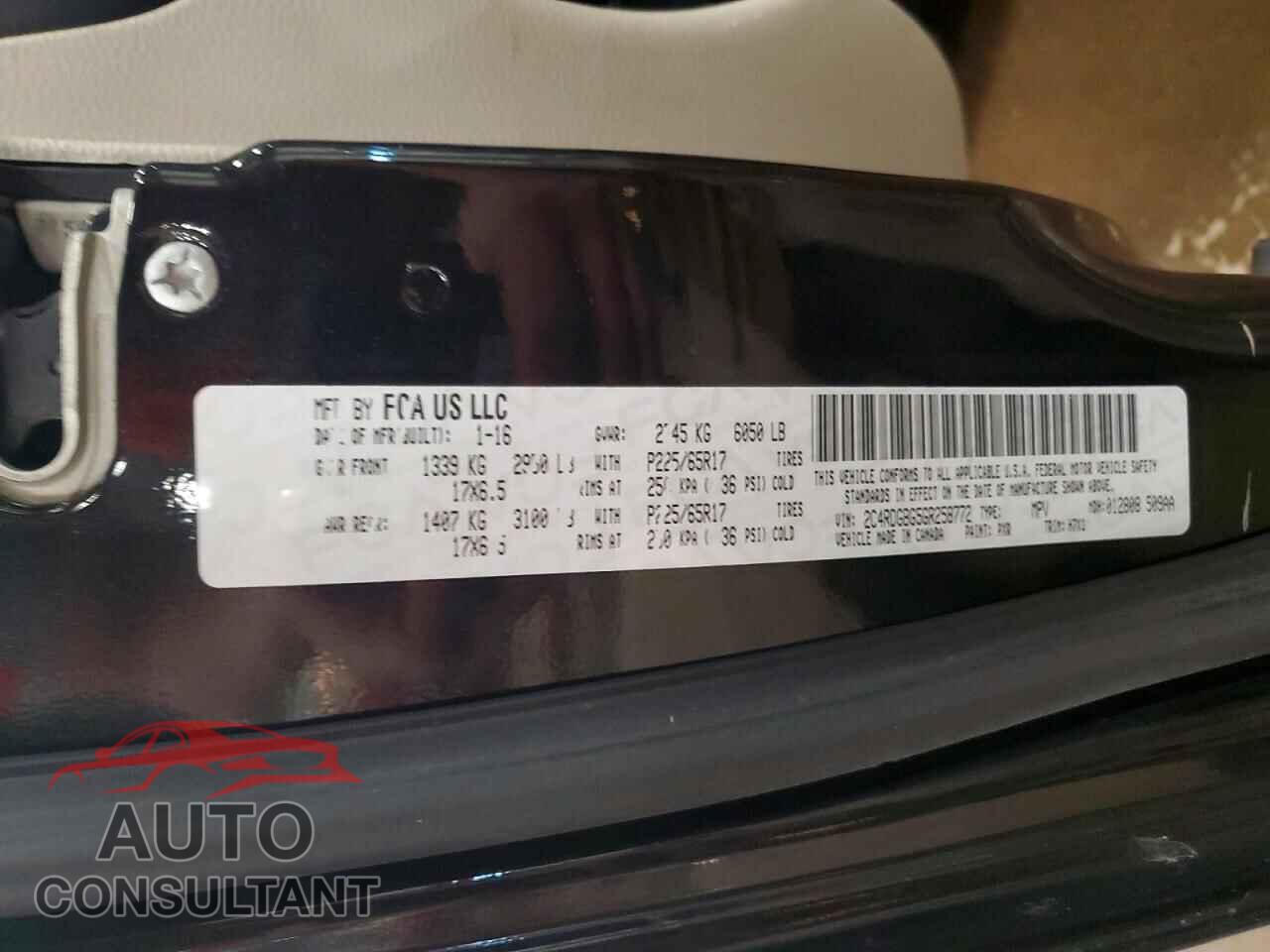 DODGE CARAVAN 2016 - 2C4RDGBG5GR258772